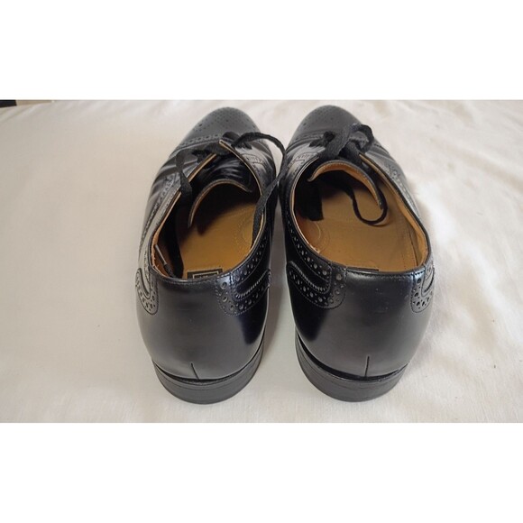 Vintage Bostonian Crown Windsor Oxford Black Leather Wing Tip Brogue Shoes 10 3E